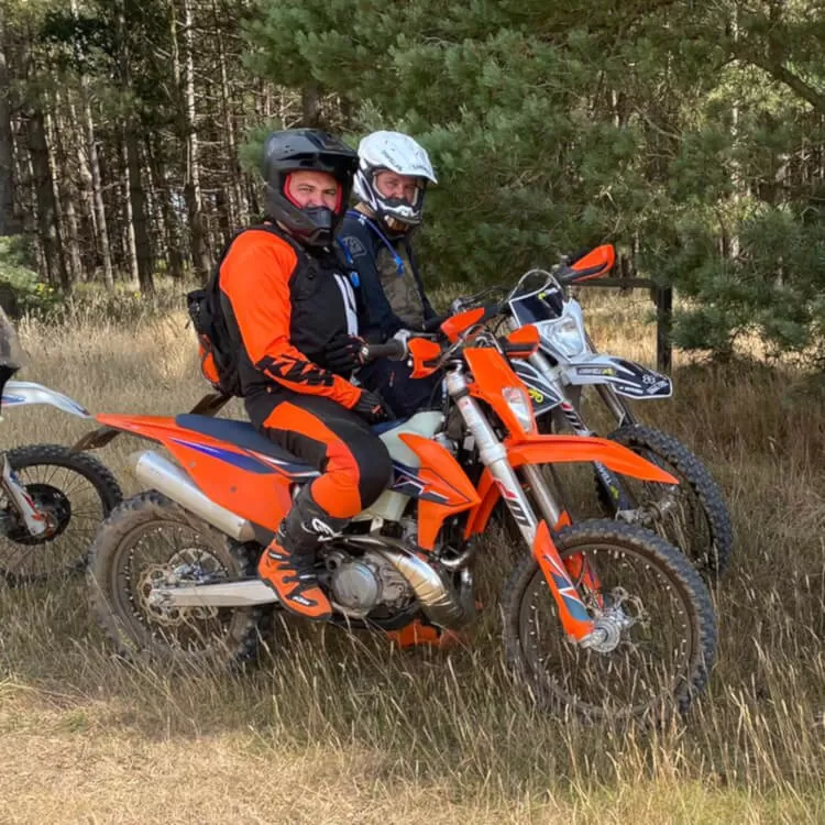 Thumbnail for Clean sweep for dirt bikes riding dusty trail